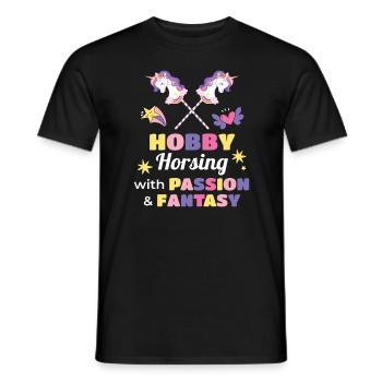 Passion & Fantasy Hobby Horsing - Männer T-Shirt - Schwarz - Vorne - AI Model Male 178 light (178cm)