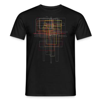 Abstract - Futurism Pattern - Men's T-Shirt - black - Front - AI Model Male 178 light (178cm)