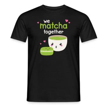 We Matcha Together Love Japan - Men's T-Shirt - black - Front - AI Model Male 178 light (178cm)