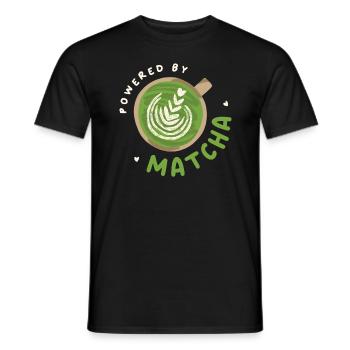 Powered By Matcha Green Tea Japanese - Men's T-Shirt - black - Front - AI Model Male 178 light (178cm)