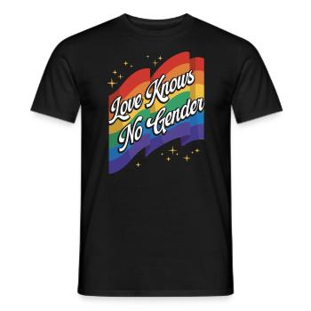 Love Knows No Gender Regenbogen Pride Month LGBTQ Gay - Männer T-Shirt - Schwarz - Vorne - AI Model Male 178 light (178cm)
