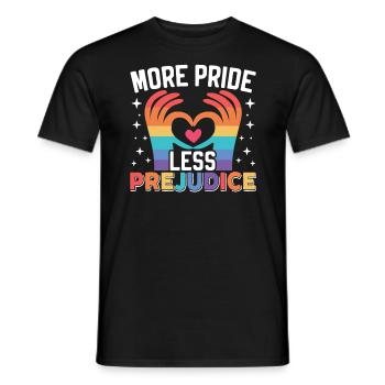 More Pride Less Prejudice Rainbow LGBTQ Gay Pride - Men's T-Shirt - black - Front - AI Model Male 178 light (178cm)