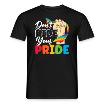 Ne cachez pas votre fierté Mois arc-en-ciel LGBTQ Gay - T-shirt homme - noir - Devant - AI Model Male 178 light (178cm)