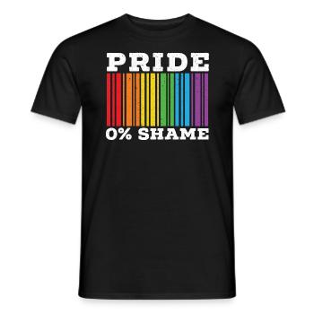 100% Pride 0% Schande Regenbogenmonat LGBTQ Gay Pride - Männer T-Shirt - Schwarz - Vorne - AI Model Male 178 light (178cm)