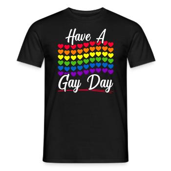 Haben Sie einen Schwulentag Regenbogen-Pride-Monat LGBTQ-Gay-Pride - Männer T-Shirt - Schwarz - Vorne - AI Model Male 178 light (178cm)