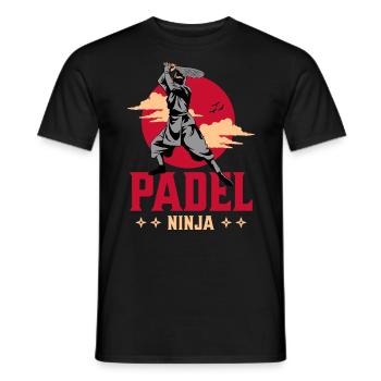 Padel Ninja Samurai Japanese Paquet Paddle - Men's T-Shirt - black - Front - AI Model Male 178 light (178cm)