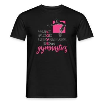 Love Gymnastics Gymnastik Turnen Turner - Men's T-Shirt - black - Front - AI Model Male 178 light (178cm)