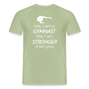 IM A Gymnaste Gymnastique Gymnastique Turner - T-shirt homme - vert sauge - Devant - AI Model Male 178 light (178cm)