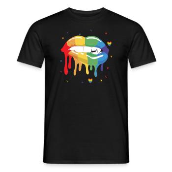 Gay Rights Rainbow Pride LGBTQ Gay Pride Parade - Men's T-Shirt - black - Front - AI Model Male 178 light (178cm)