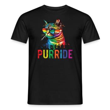 Purride Gay Rights Pride Month LGBTQ-Katzenflüsterer - Männer T-Shirt - Schwarz - Vorne - AI Model Male 178 light (178cm)