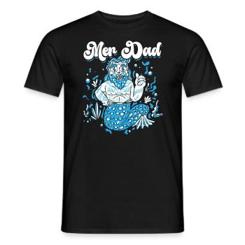 Mermaid Security Meilleur papa de tous les temps Fête des pères Sirène - T-shirt homme - noir - Devant - AI Model Male 178 light (178cm)