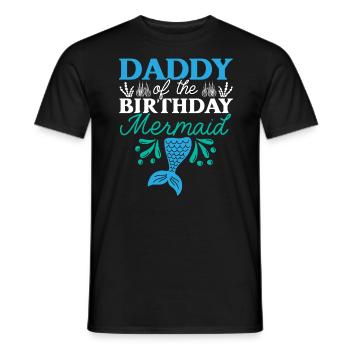 Papa De L’Anniversaire Sirène Anniversaire Aquatique - T-shirt homme - noir - Devant - AI Model Male 178 light (178cm)