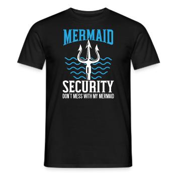 Mermaid Security Meilleur papa de tous les temps Fête des pères Sirène - T-shirt homme - noir - Devant - AI Model Male 178 light (178cm)