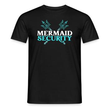 Mermaid Security Meilleur papa de tous les temps Fête des pères Sirène - T-shirt homme - noir - Devant - AI Model Male 178 light (178cm)
