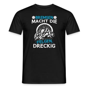 Mountainbike Bremsen macht die Felgen dreckig - Männer T-Shirt - Schwarz - Vorne - AI Model Male 178 light (178cm)
