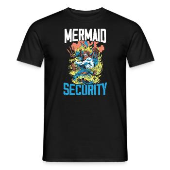 Mermaid Security Meilleur papa de tous les temps Fête des pères Sirène - T-shirt homme - noir - Devant - AI Model Male 178 light (178cm)