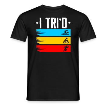 Triathlon Athlet Triathlet Schwimmen Radfahren Laufen - Männer T-Shirt - Schwarz - Vorne - AI Model Male 178 light (178cm)