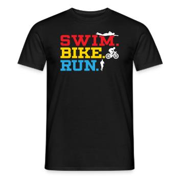Triathlon Athlet Triathlet Schwimmen Radfahren Laufen - Männer T-Shirt - Schwarz - Vorne - AI Model Male 178 light (178cm)