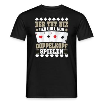 Doppelkopf Doppelkopfspieler Der tut nix - Männer T-Shirt - Schwarz - Vorne - AI Model Male 178 light (178cm)