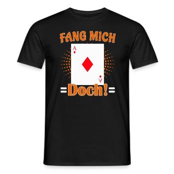 Doppelkopf Fuchs Fang mich doch! Kartenspiel - Männer T-Shirt - Schwarz - Vorne - AI Model Male 178 light (178cm)