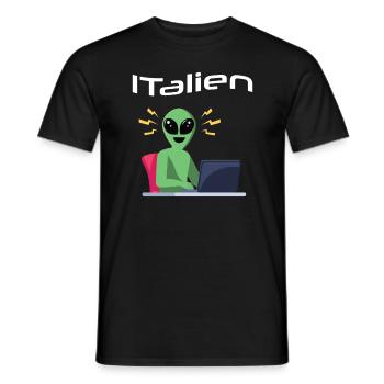 ITalien Alien Informatiker Hacker Coder - T-shirt homme - noir - Devant - AI Model Male 178 light (178cm)