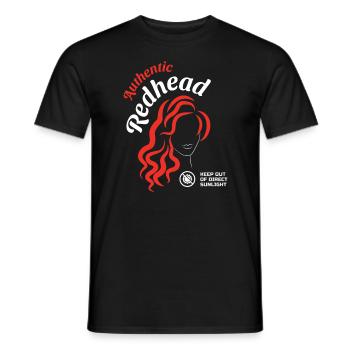 Redhead Authentic Redhead Red Hair - Men's T-Shirt - black - Front - AI Model Male 178 light (178cm)