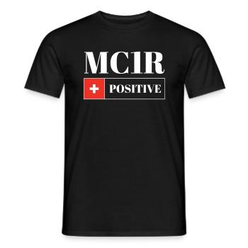 MC1R Roux positif Cheveux roux - T-shirt homme - noir - Devant - AI Model Male 178 light (178cm)