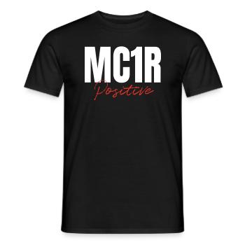 MC1R Roux positif Cheveux roux - T-shirt homme - noir - Devant - AI Model Male 178 light (178cm)