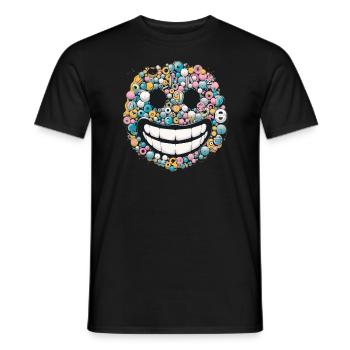 House Music Lover EDM Festival Rave Face DnB - Men's T-Shirt - black - Front - AI Model Male 178 light (178cm)