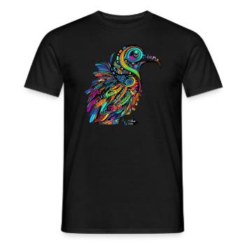 EDM Music Party Bird Rave - Men's T-Shirt - black - Front - AI Model Male 178 light (178cm)