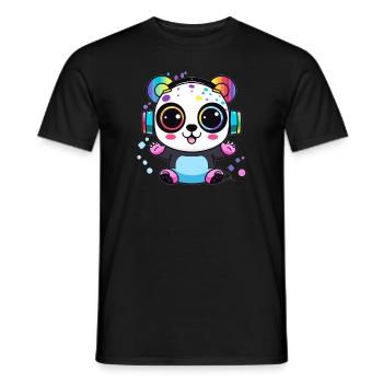 Rave Panda DJ Musik Festival - Männer T-Shirt - Schwarz - Vorne - AI Model Male 178 light (178cm)