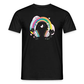 Headphones Dj Music Lover EDM Festival - Men's T-Shirt - black - Front - AI Model Male 178 light (178cm)