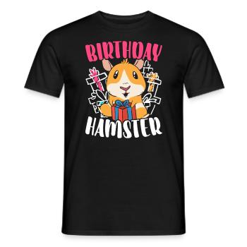 Birthday Hamster Lover Hamster Owner Rodent Hammy - Men's T-Shirt - black - Front - AI Model Male 178 light (178cm)