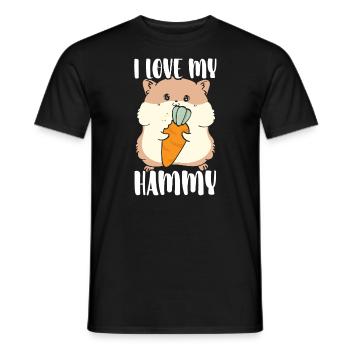 Ich liebe meinen Hammy Hamster Liebhaber Hamster Besitzer Nagetier - Männer T-Shirt - Schwarz - Vorne - AI Model Male 178 light (178cm)
