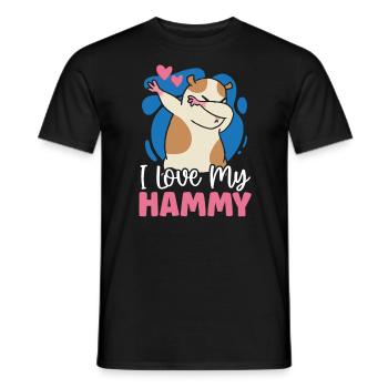 Ich liebe meinen Hammy Hamster Liebhaber Hamster Besitzer Nagetier - Männer T-Shirt - Schwarz - Vorne - AI Model Male 178 light (178cm)