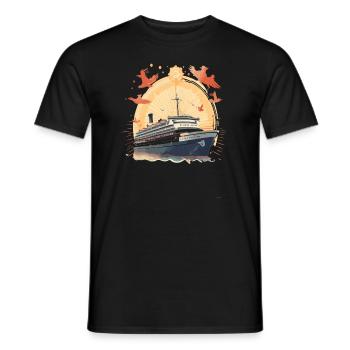 Croisière Rétro Croisière Voilier Croisière Vacances - T-shirt homme - noir - Devant - AI Model Male 178 light (178cm)