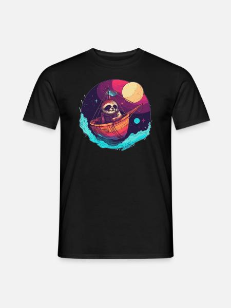 Voyage de vaisseau spatial paresseux capitaine de vaisseau spatial - T-shirt homme - noir