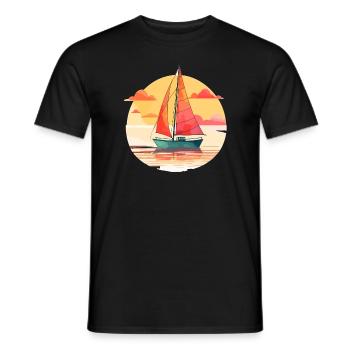 Boot Enthusiast Segelboot Sommerreise Retro Kapitä - Männer T-Shirt - Schwarz - Vorne - AI Model Male 178 light (178cm)