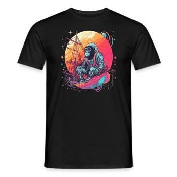 Bateau Voyageur Monkey Captain Travel - T-shirt homme - noir - Devant - AI Model Male 178 light (178cm)