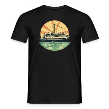Seafarer Panda Sea Captain Cruise Holiday Kreuzfa - Men's T-Shirt - black - Front - AI Model Male 178 light (178cm)