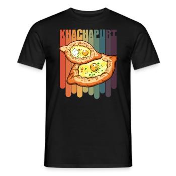 Khachapuri Georgian Specialty Travel Georgia - Men's T-Shirt - black - Front - AI Model Male 178 light (178cm)