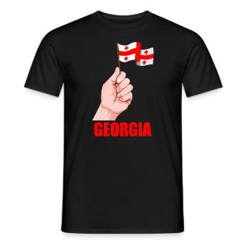 Voyage au drapeau géorgien Géorgie - T-shirt homme - noir - Devant - AI Model Male 178 light (178cm)