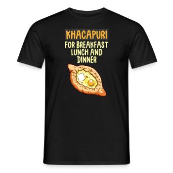 Khachapuri Food Lover Travel Georgia - T-shirt homme - noir - Devant - AI Model Male 178 light (178cm)