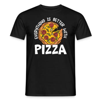 Tout est mieux avec la nourriture italienne des amateurs de pizza - T-shirt homme - noir - Devant - AI Model Male 178 light (178cm)