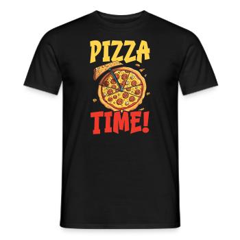 Pizza Time Pepperoni Pizza Lover Italian Food - Men's T-Shirt - black - Front - AI Model Male 178 light (178cm)