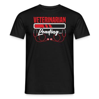 Veterinarian Loading Animal Doctor Veterinary - Men's T-Shirt - black - Front - AI Model Male 178 light (178cm)