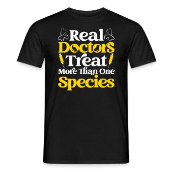 Les vrais médecins traitent plus d’une espèce vétérinaire - T-shirt homme - noir - Devant - AI Model Male 178 light (178cm)