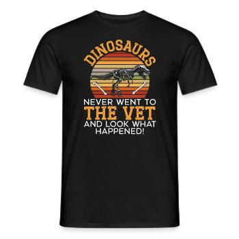 Dinosaurs Never Went To The Vet Veterinarian - Men's T-Shirt - black - Front - AI Model Male 178 light (178cm)