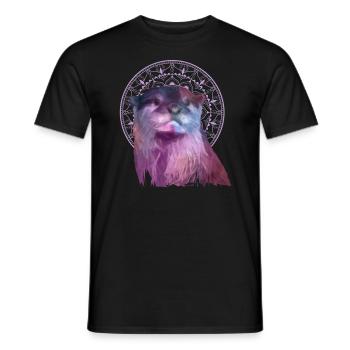 Animal Lover Arty Sea Otter - Men's T-Shirt - black - Front - AI Model Male 178 light (178cm)