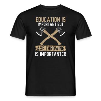 Axt werfen Beil Werfer Axt Wurf Holzfäller - Männer T-Shirt - Schwarz - Vorne - AI Model Male 178 light (178cm)